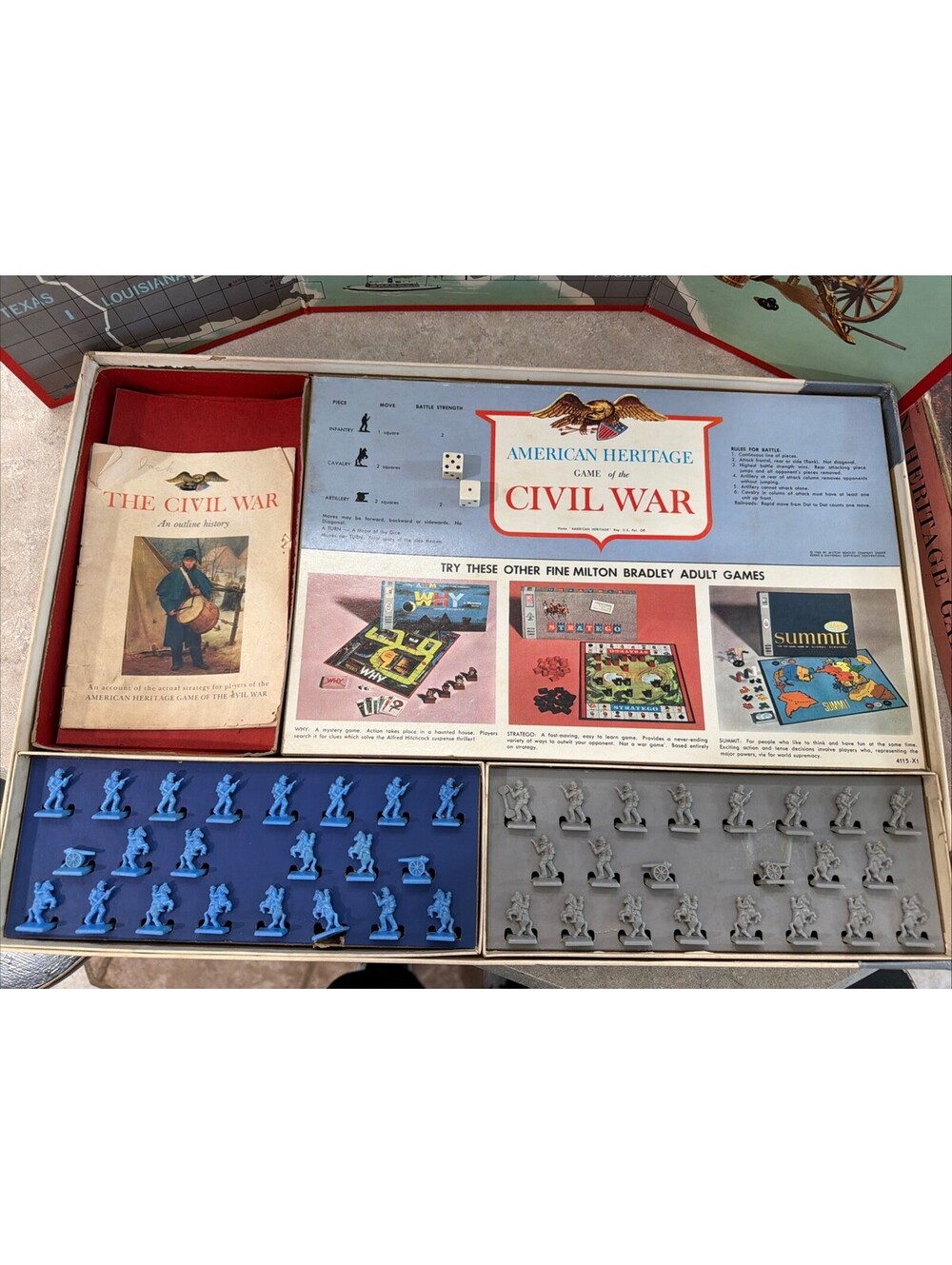 Vintage 1961 American Heritage Board Game The Civil War Milton Bradley Complete - Picture 3 of 10